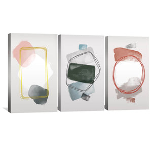 Abstract Collection Canvas Art Set of 3 / 30 x 45cm / Unframed Canvas Print Clock Canvas