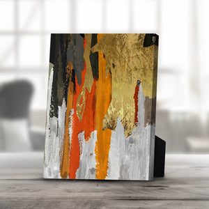 Abstract Curtain A Desktop Canvas Desktop Canvas 20 x 25cm Clock Canvas