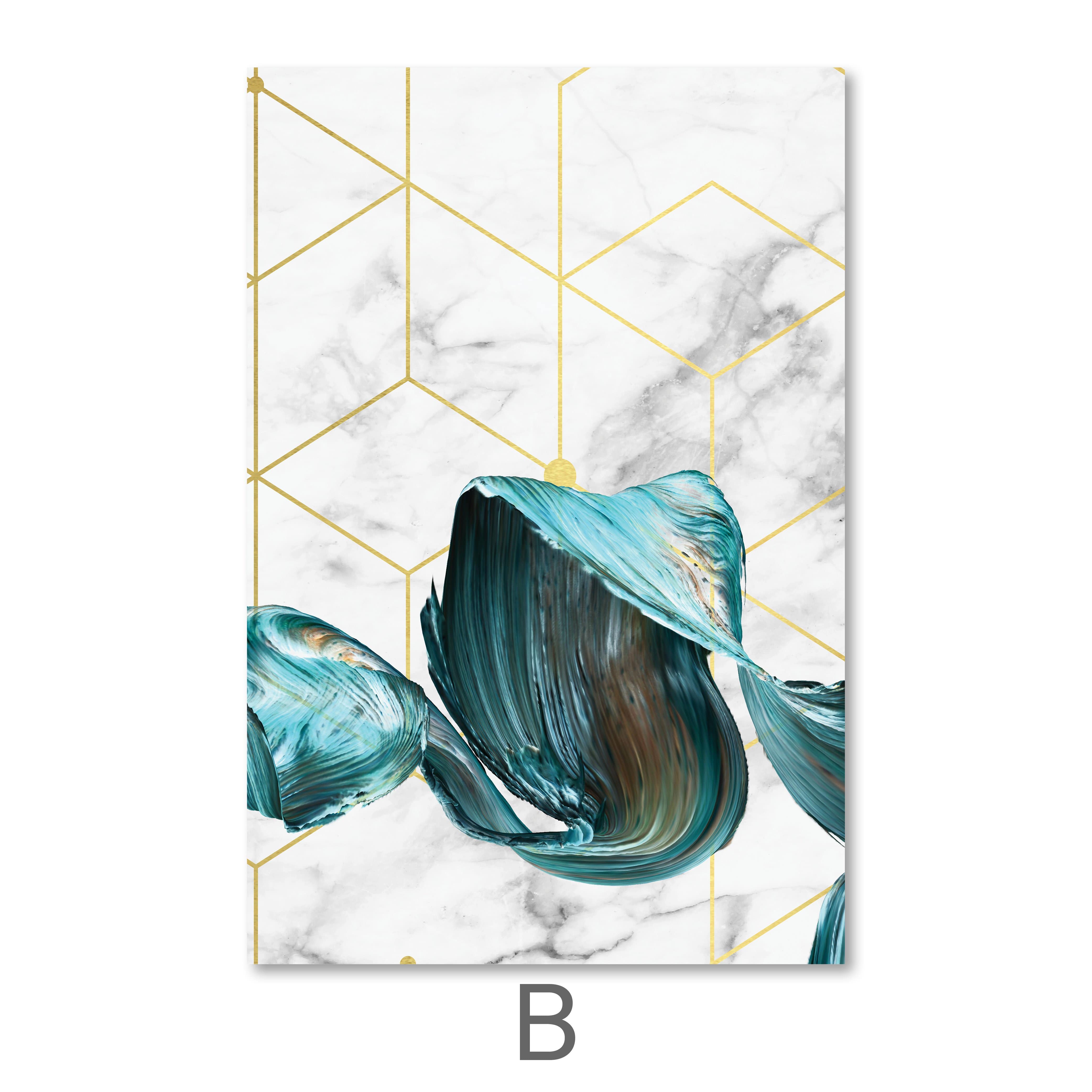 Abstract Geo Canvas Art B / 40 x 60cm / Unframed Canvas Print Clock Canvas