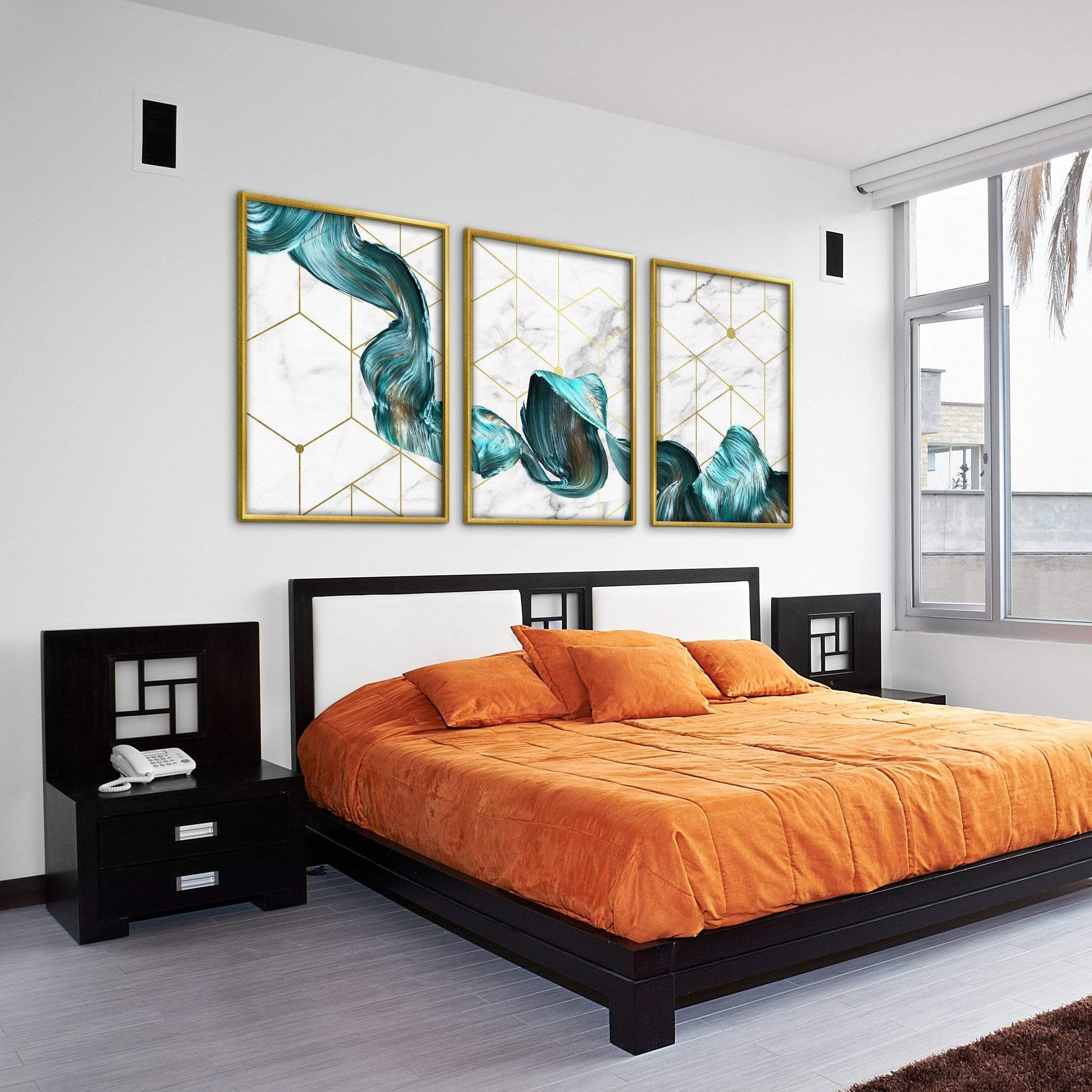 Abstract Geo Canvas Art Clock Canvas