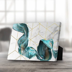 Abstract Geo Desktop Canvas Desktop Canvas 20 x 25cm Clock Canvas