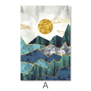 Abstract Mountain Canvas Art A / 40 x 60cm / Unframed Canvas Print Clock Canvas