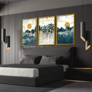 Abstract Mountain Canvas Art Clock Canvas