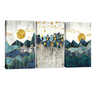 Abstract Mountain Canvas Art Clock Canvas