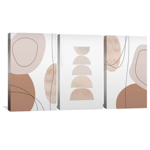 Abstract Pastels Canvas Art Set of 3 / 40 x 60cm / Unframed Canvas Print Clock Canvas