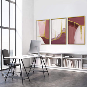 Abstract Rouge Canvas Art Clock Canvas