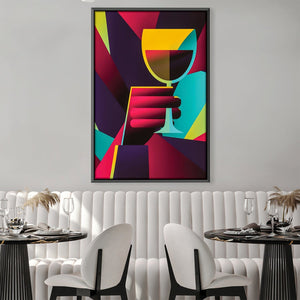 Abstract Shaped Wine Night Canvas Art Clock Canvas