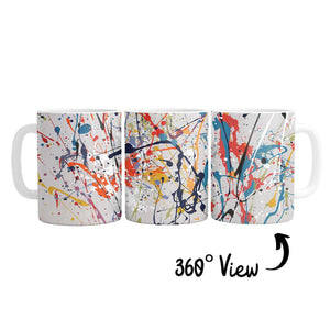 Abstract Splatter Mug Mug White Clock Canvas