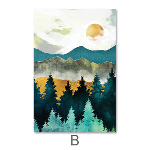 Abstract Sunsets Canvas Art B / 50 x 70cm / Unframed Canvas Print Clock Canvas