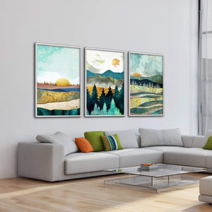 Abstract Sunsets Canvas Art Clock Canvas