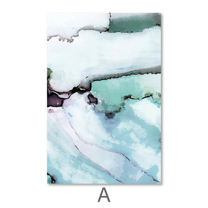 Abstract Verte Canvas Art A / 40 x 60cm / Unframed Canvas Print Clock Canvas