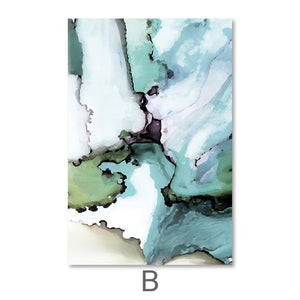 Abstract Verte Canvas Art B / 40 x 60cm / Unframed Canvas Print Clock Canvas