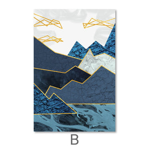 Abstract Waterfall Canvas Art B / 40 x 60cm / Unframed Canvas Print Clock Canvas