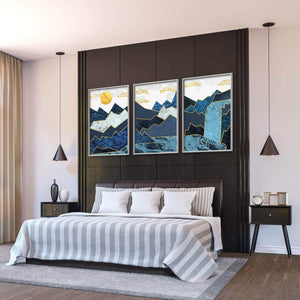 Abstract Waterfall Canvas Art Clock Canvas