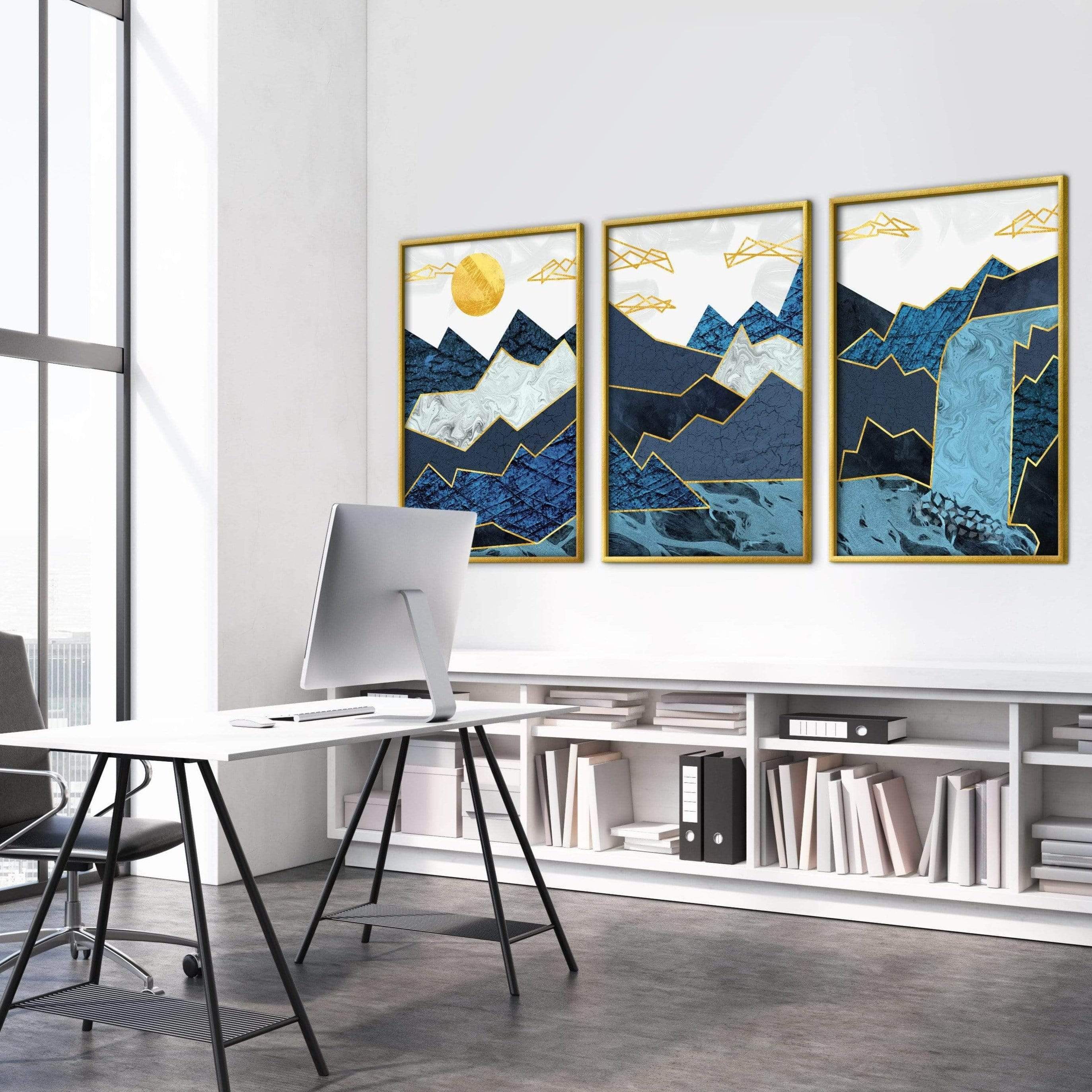 Abstract Waterfall Canvas Art Clock Canvas