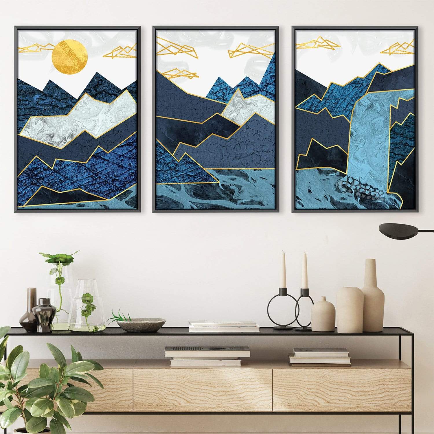 Abstract Waterfall Canvas Art Clock Canvas