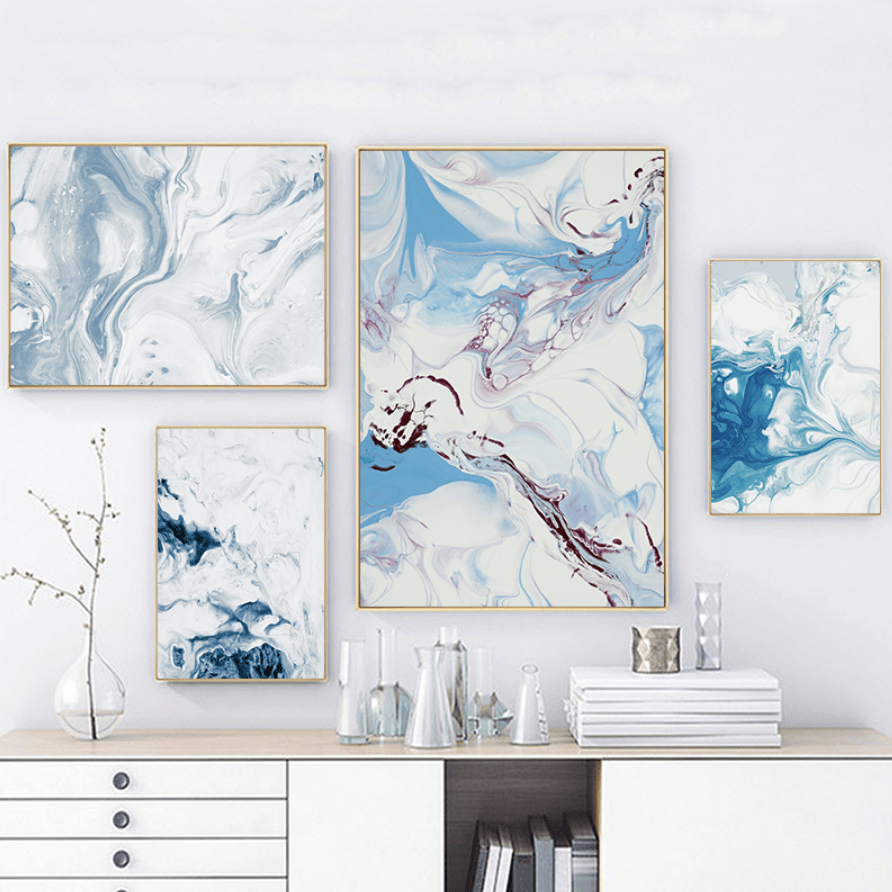 Abstract Waters Canvas Art Clock Canvas