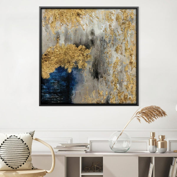 Abstract Waves of Gold Oil Painting Oil 30 x 30cm / Oil Painting Clock Canvas