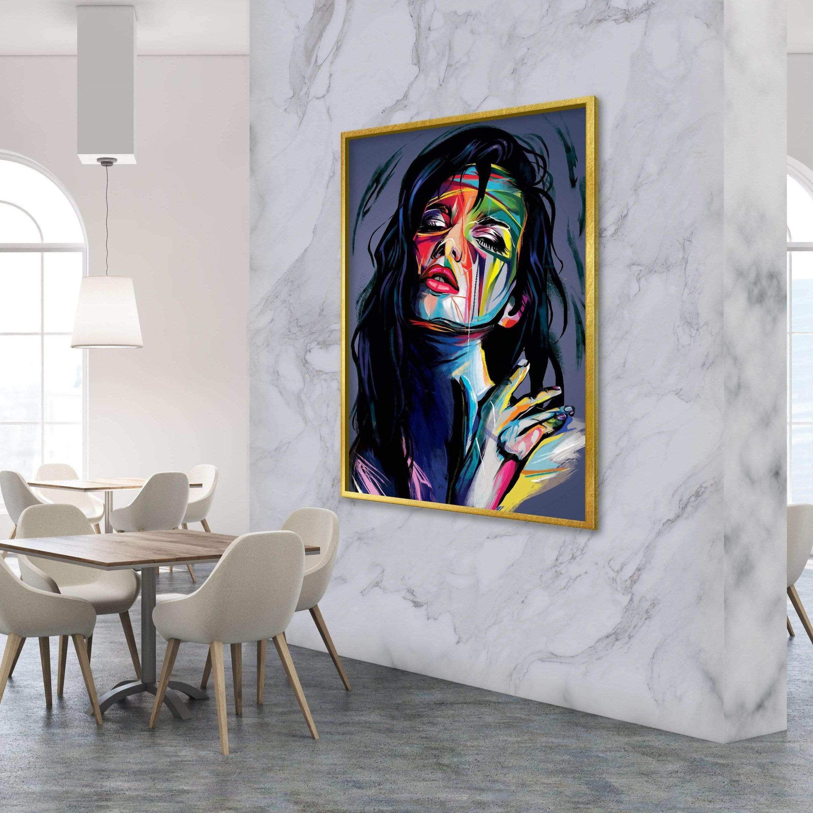 Abstract Woman Canvas Art Clock Canvas