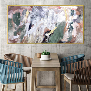 Abstracted Paint Canvas Art Clock Canvas