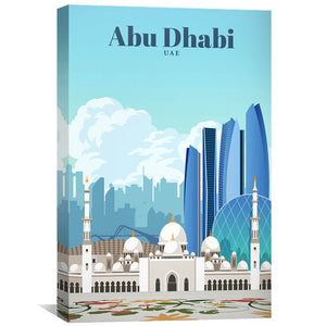 Abu Dhabi Canvas - Studio 324 Art 30 x 45cm / Unframed Canvas Print Clock Canvas