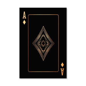 Ace of Diamonds - Gold Canvas Art Clock Canvas