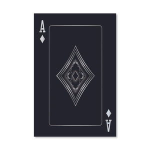 Ace of Diamonds - Silver Canvas Art Clock Canvas