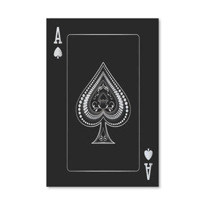 Ace of Spades - Silver Canvas Art Clock Canvas