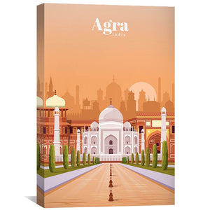 Agra Canvas - Studio 324 Art 30 x 45cm / Unframed Canvas Print Clock Canvas