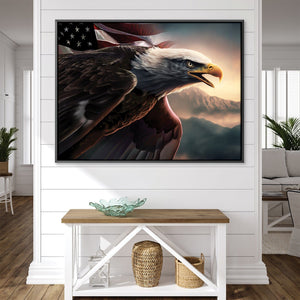 America's Eagle Canvas Art Clock Canvas