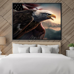 America's Eagle Canvas Art Clock Canvas