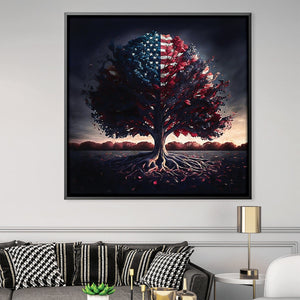 America's Roots Canvas Art Clock Canvas