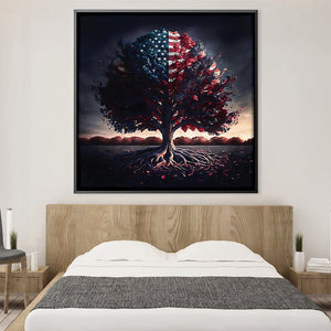America's Roots Canvas Art Clock Canvas