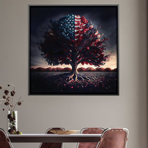 America's Roots Canvas Art Clock Canvas