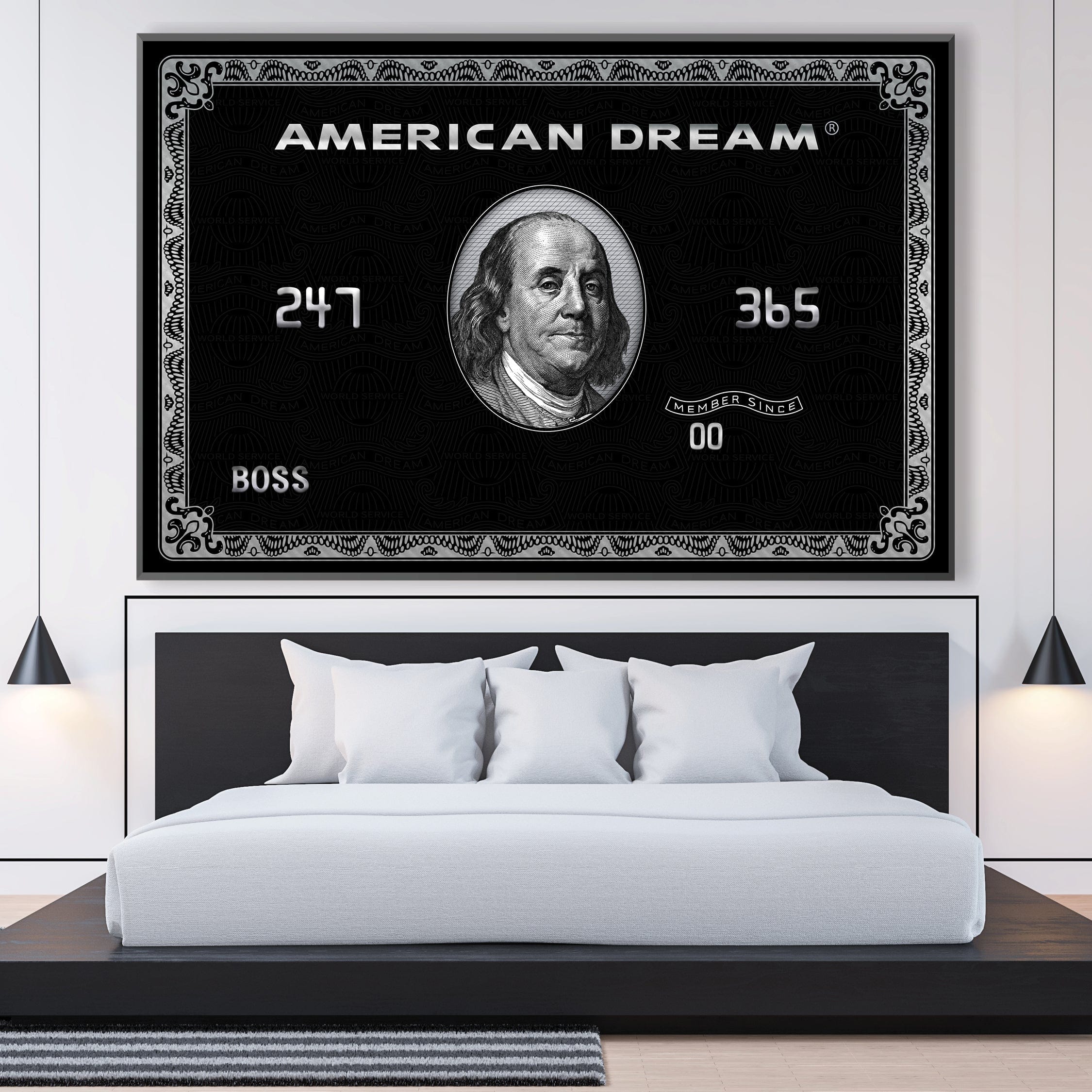 American Dream Card Clock Canvas