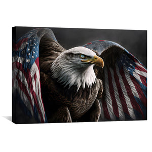 American Eagle Canvas Art Clock Canvas