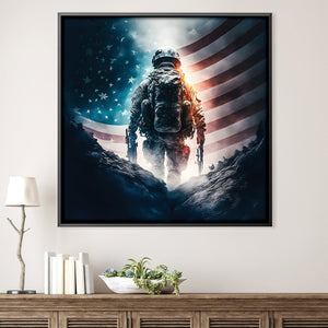American Solider Canvas Art Clock Canvas