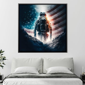 American Solider Canvas Art Clock Canvas