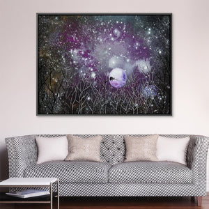 Amethyst Night Canvas Art 45 x 30cm / Unframed Canvas Print Clock Canvas