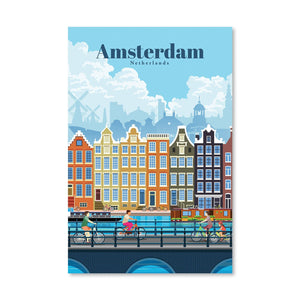 Amsterdam-FNL Canvas - Studio 324 Art Clock Canvas