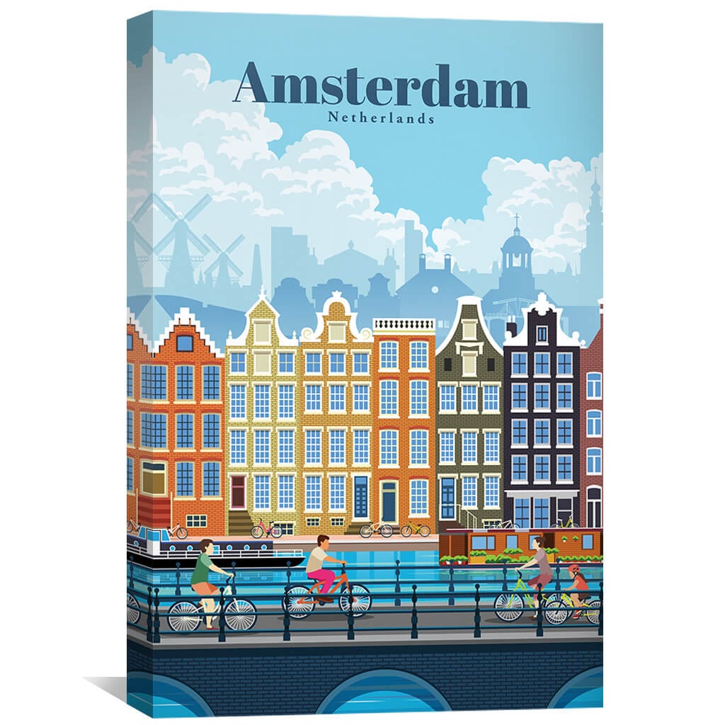 Amsterdam-FNL Canvas - Studio 324 Art 30 x 45cm / Unframed Canvas Print Clock Canvas