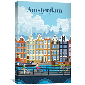 Amsterdam-FNL Canvas - Studio 324 Art 30 x 45cm / Unframed Canvas Print Clock Canvas