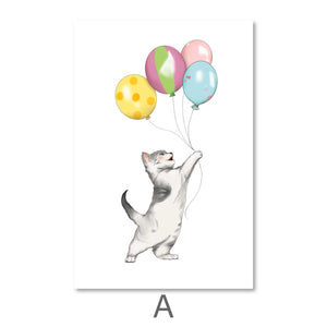 Animal Parade Canvas Art A / 40 x 60cm / Unframed Canvas Print Clock Canvas