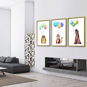 Animal Party Canvas Art Clock Canvas