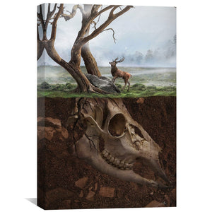 Animal Skull Canvas Art Clock Canvas