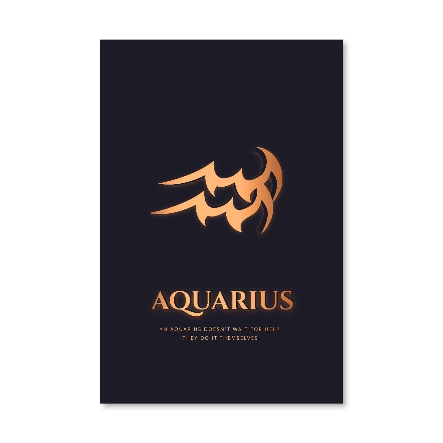 Aquarius - Gold Canvas Art Clock Canvas