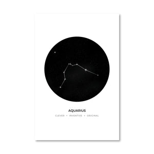 Aquarius Traits Canvas Art 40 x 50cm / No Board - Canvas Print Only Clock Canvas