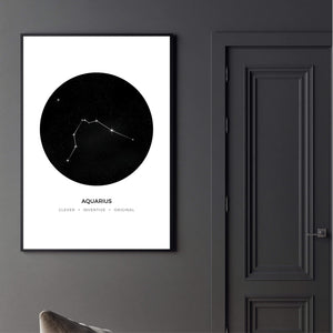 Aquarius Traits Canvas Art Clock Canvas