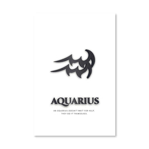 Aquarius - White Canvas Art Clock Canvas