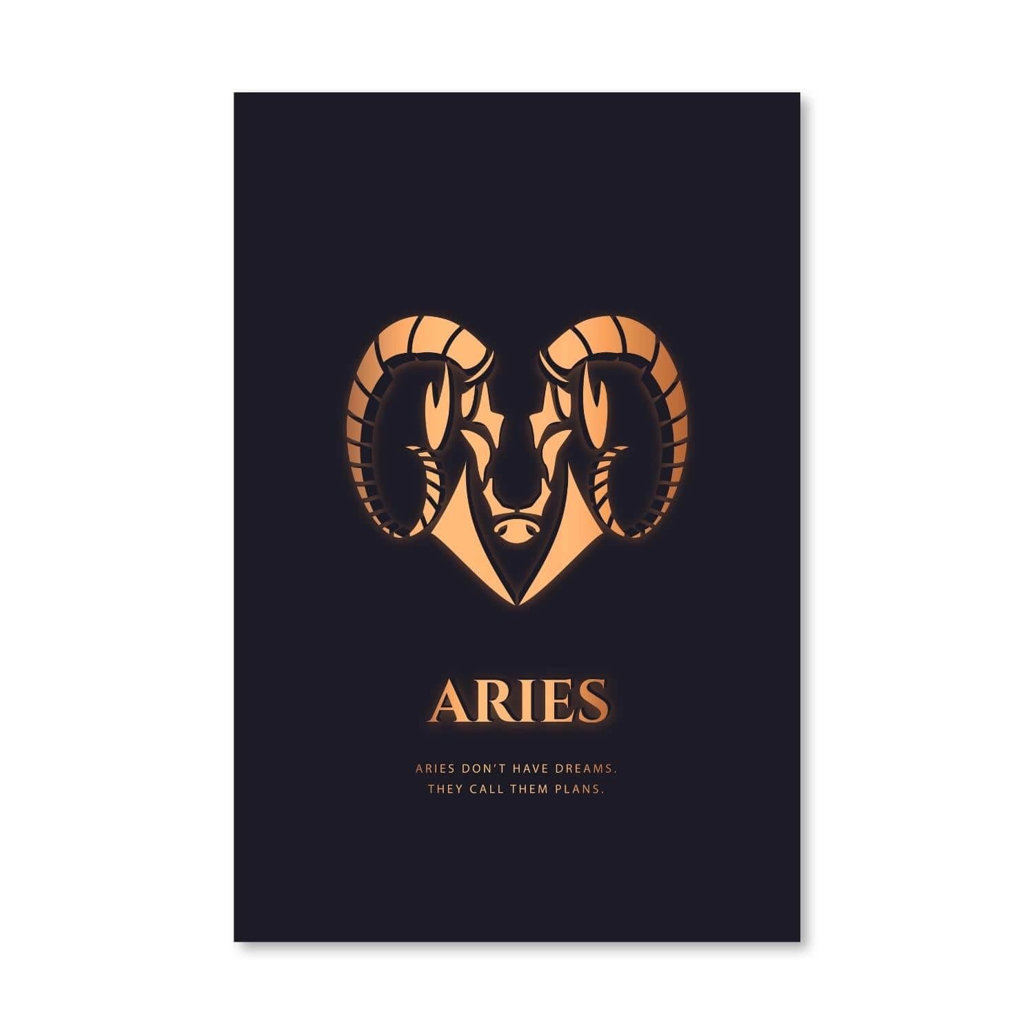 Aries - Gold Canvas Art Clock Canvas